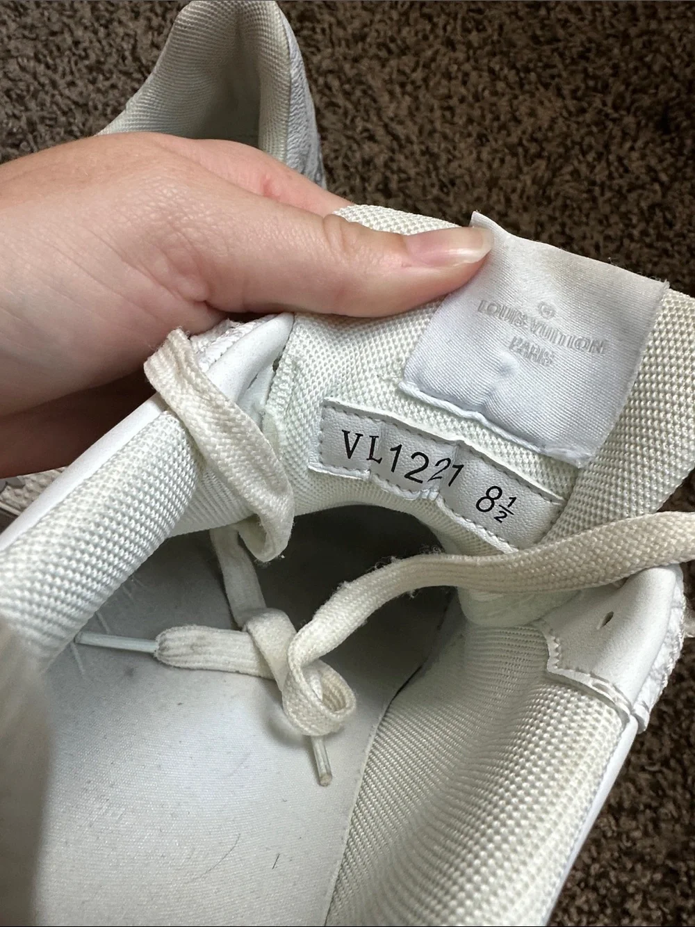 Louis Vuitton White Leather Strap Sneakers - Picture 2 of 6